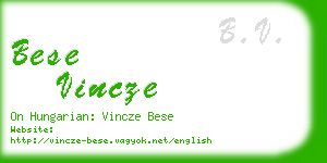 bese vincze business card
